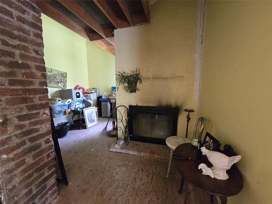 Fireplace, Interior, Stone Walls, Wooden Beams