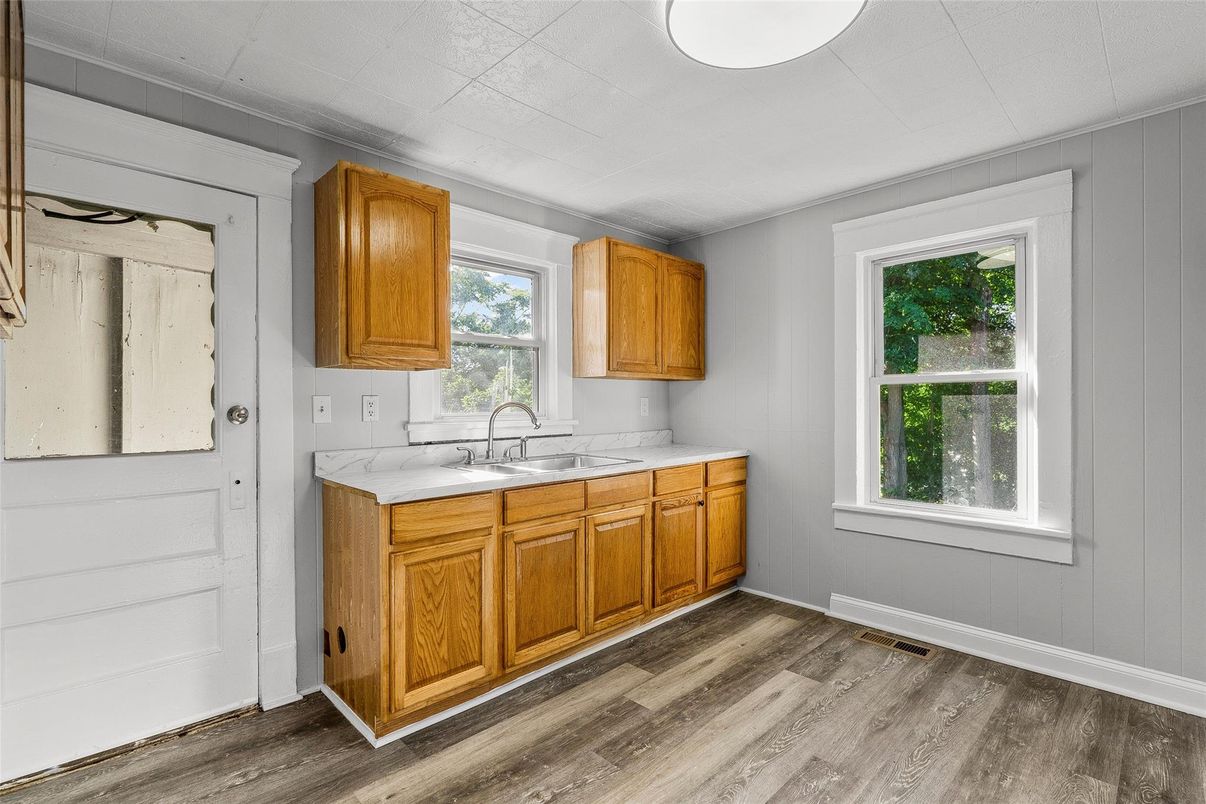Interior, Kitchen, Wood Texture Flooring