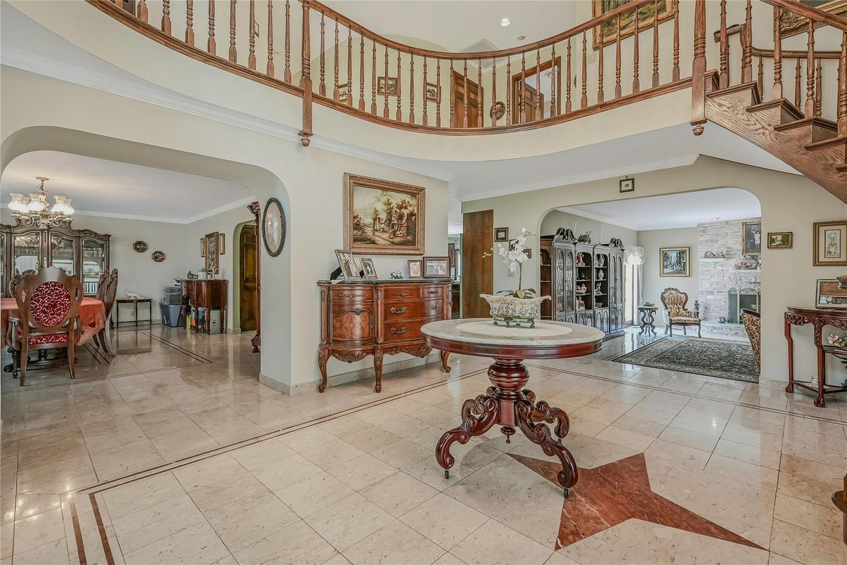 Chandelier, Dining room, Fireplace, Interior