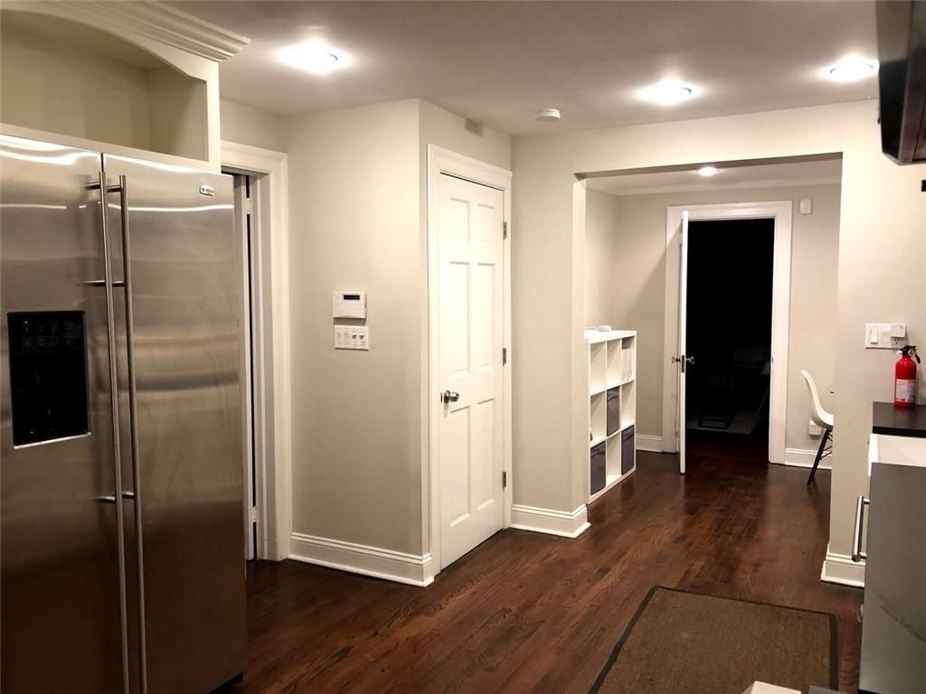 Interior, Recessed Lighting, Stainless Steel Appliances, Wood Texture Flooring