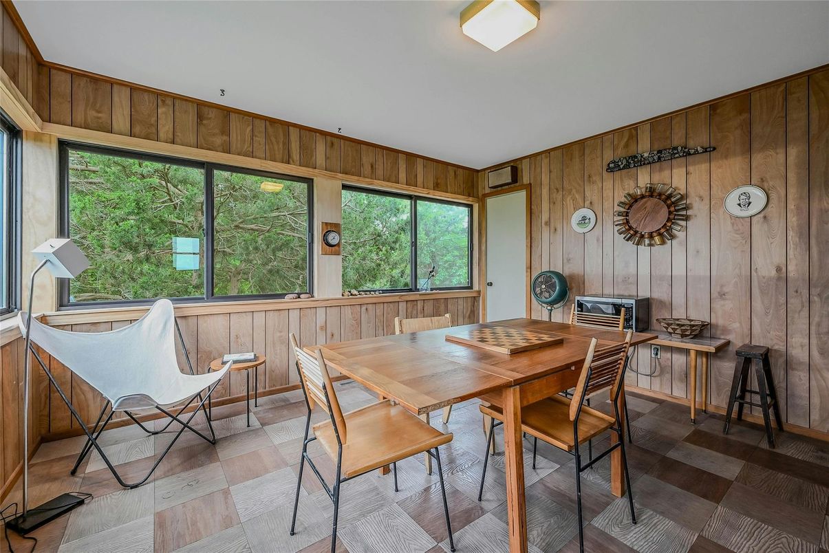 Dining room, Interior, Wood Texture Flooring, Wooden Walls