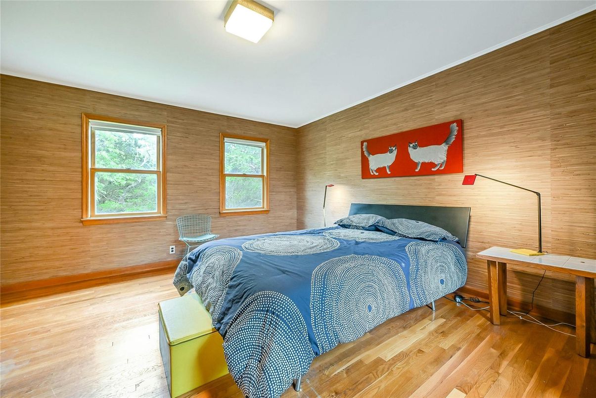 Bedroom, Interior, Wood Texture Flooring, Wooden Walls