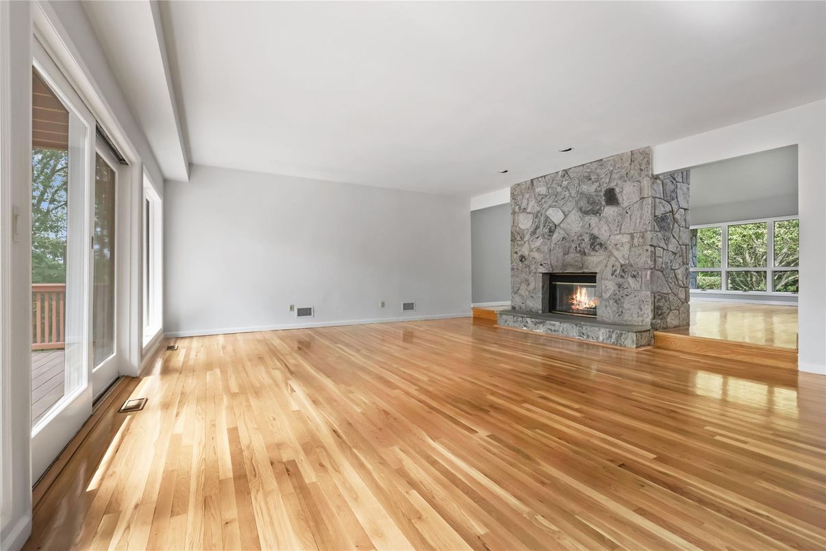 Empty room, Fireplace, Interior, Wood Texture Flooring