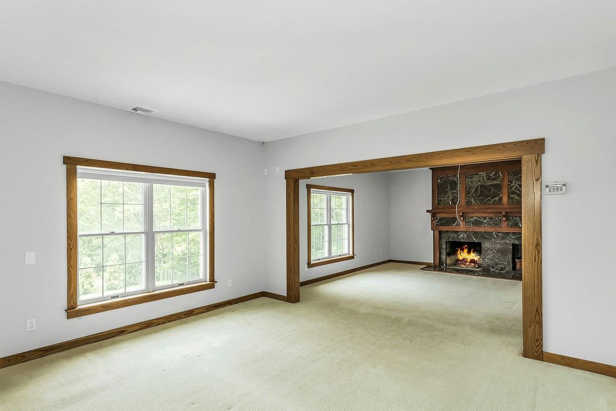 Empty room, Fireplace, Interior