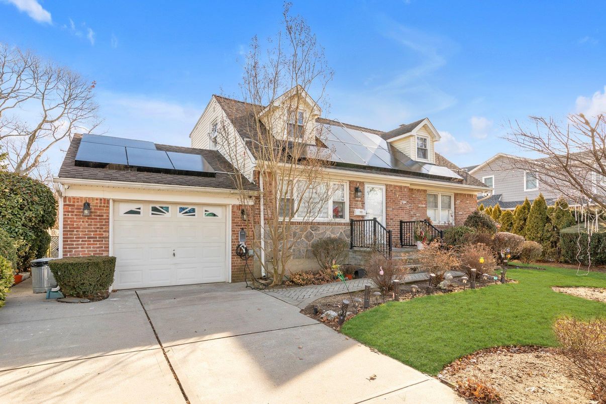 Attached, Exterior, Facade, Brick Facade, Solar Panels, Cape Cod
