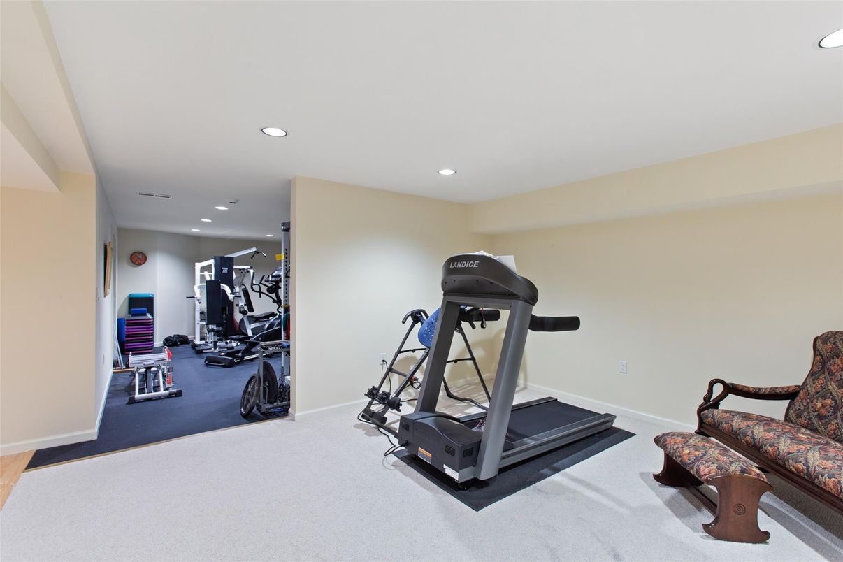 Fitness Equipment, Gym, Interior, Recessed Lighting