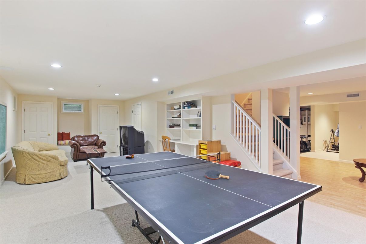 Game Room, Interior, Recessed Lighting, Wood Texture Flooring