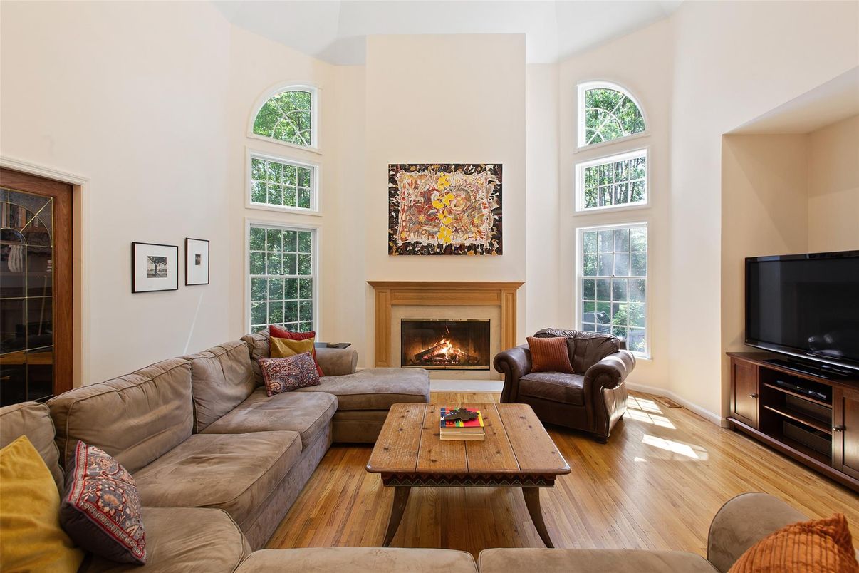 Fireplace, Interior, Living room, Wood Texture Flooring