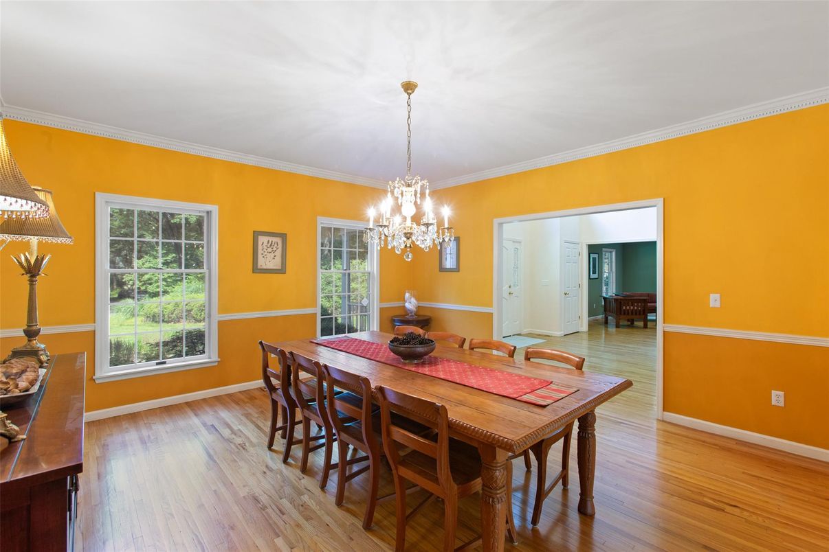 Chandelier, Dining room, Interior, Wood Texture Flooring