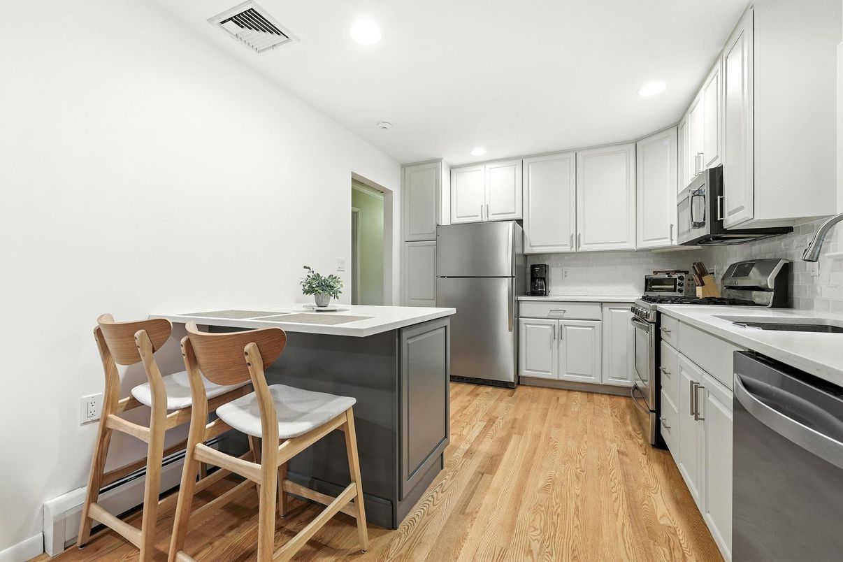 Interior, Kitchen, Recessed Lighting, Wood Texture Flooring
