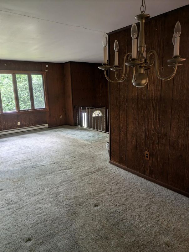 Chandelier, Empty room, Interior, Wooden Walls
