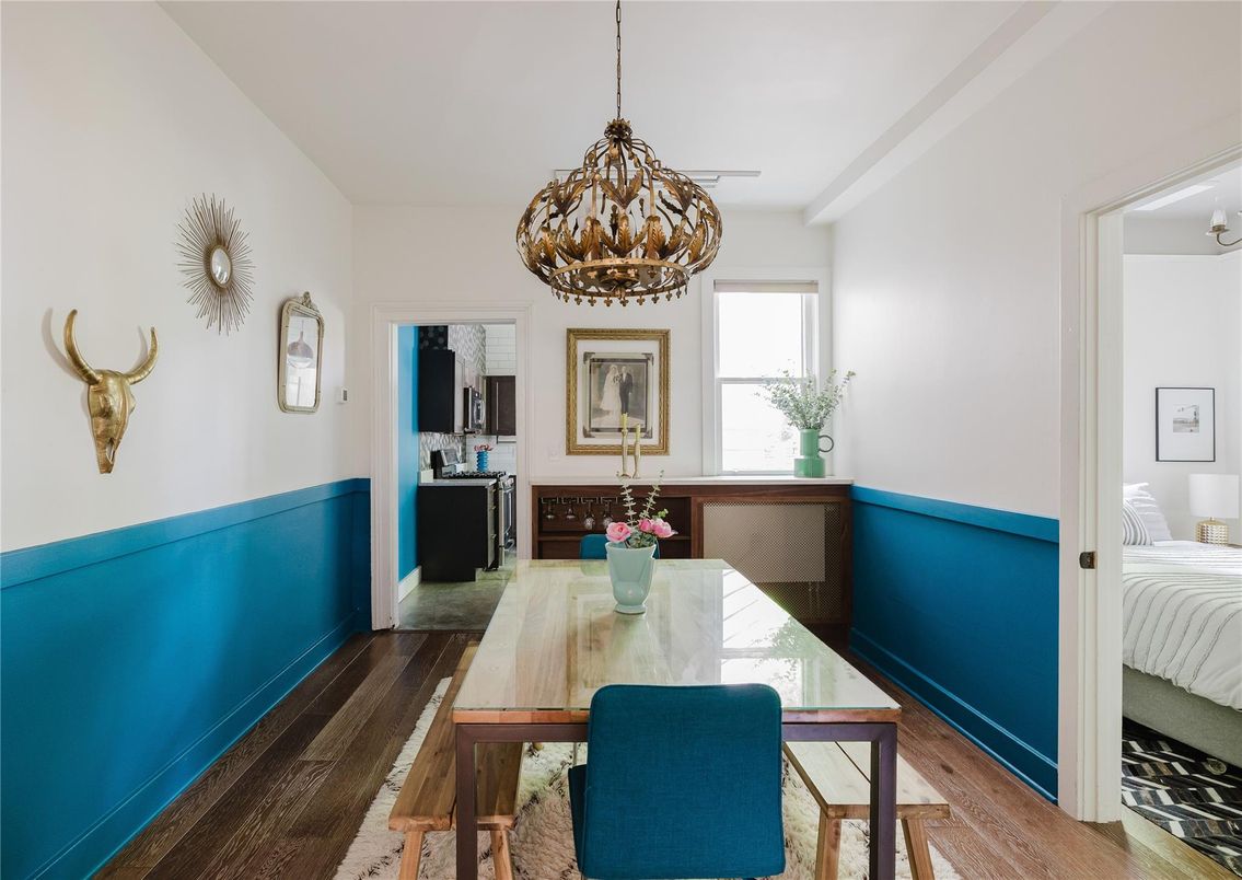 Chandelier, Dining room, Interior, Pendant Lights, Wood Texture Flooring