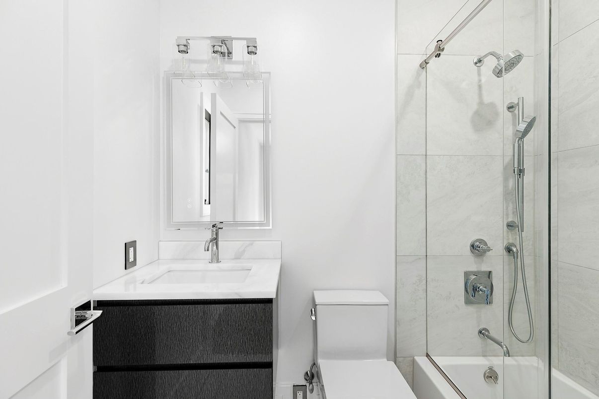 Bathroom, Glass Shower, Interior, Marble Walls