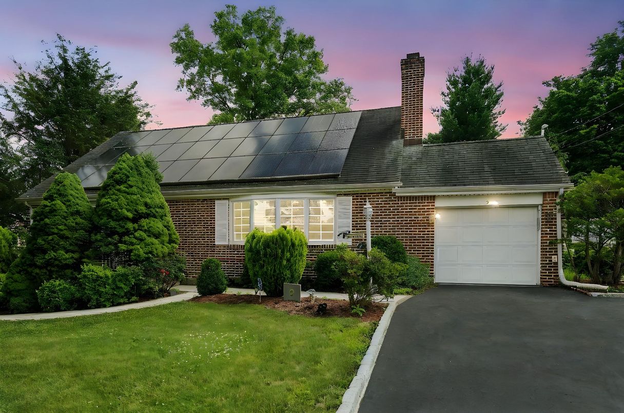 Attached, Exterior, Facade, Brick Facade, Solar Panels, Cape Cod