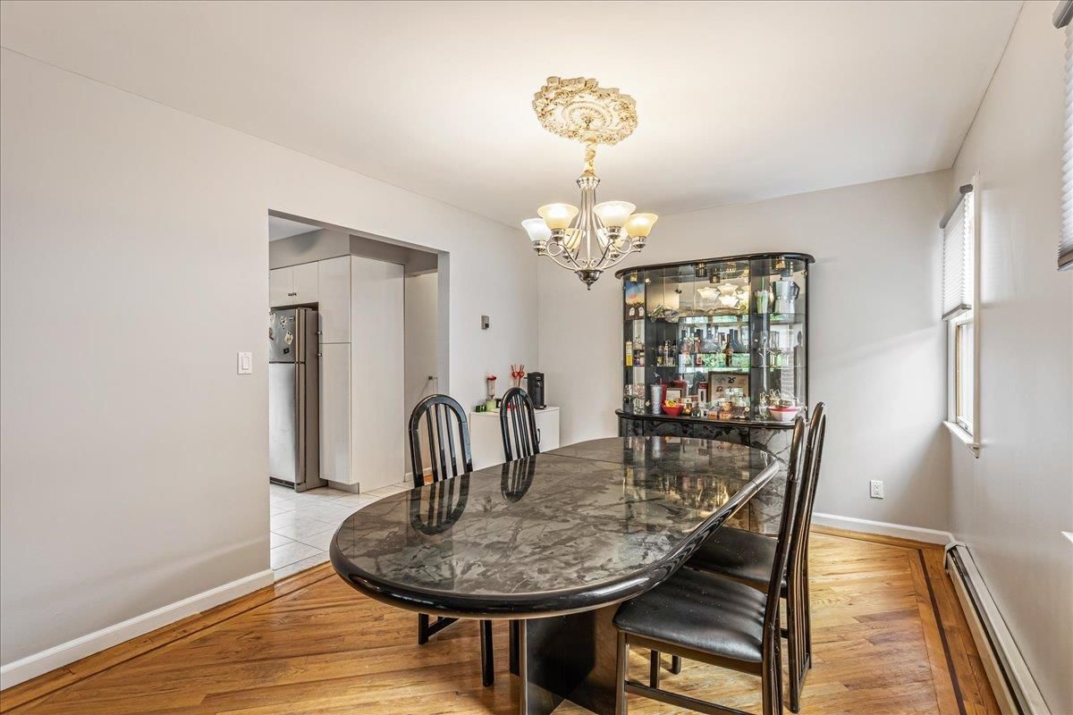 Chandelier, Dining room, Interior, Wood Texture Flooring
