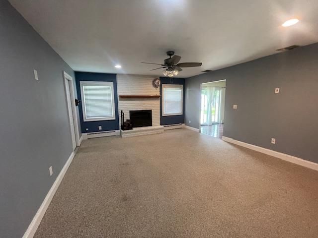 Empty room, Fireplace, Interior, Recessed Lighting