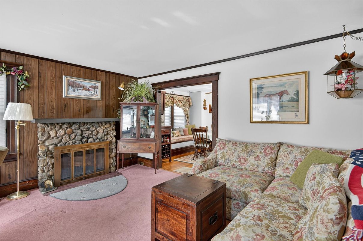 Dining room, Fireplace, Interior, Living room, Wooden Walls