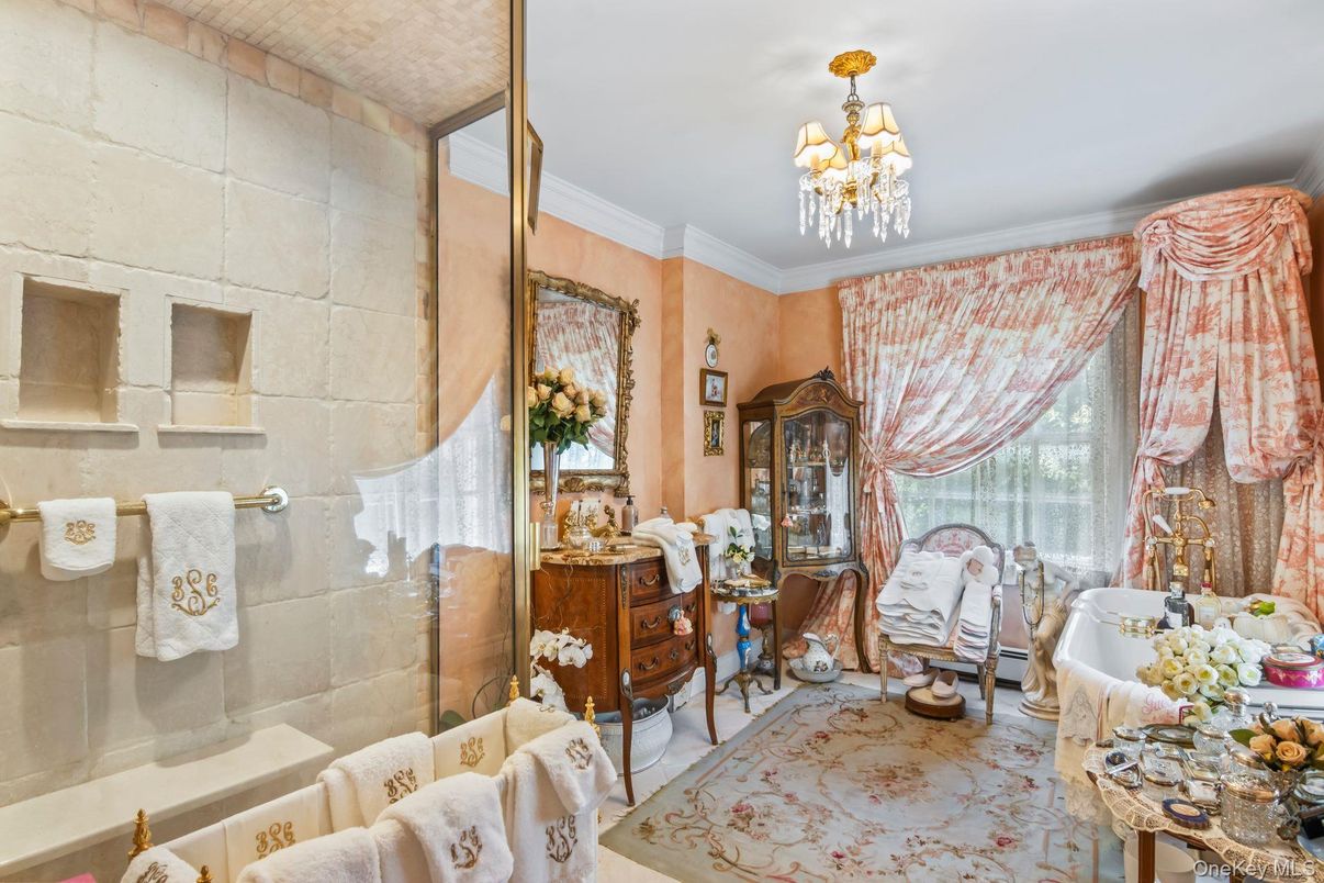 Bathroom, Chandelier, Interior