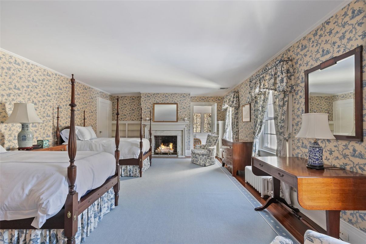 Bedroom, Fireplace, Interior