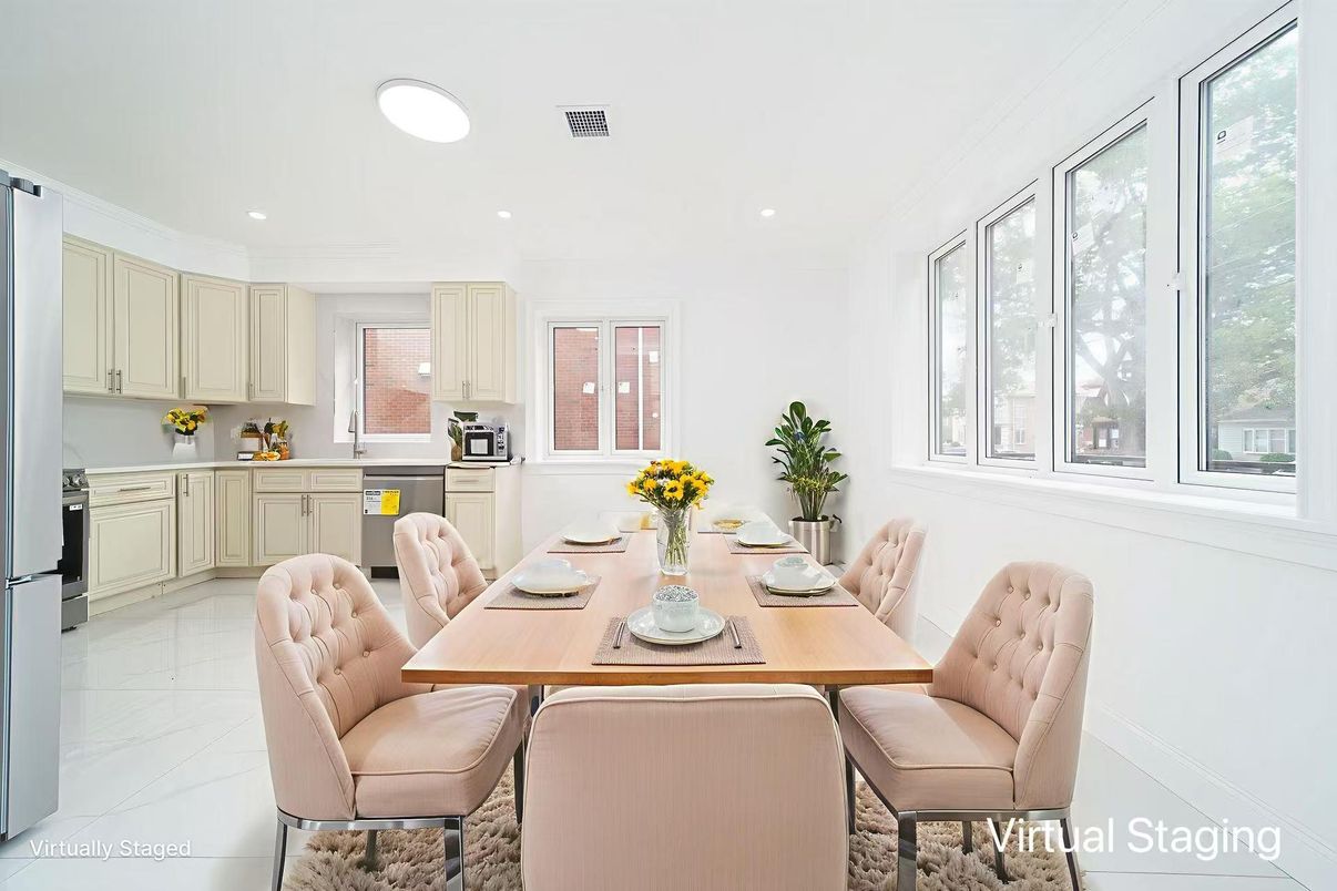 Dining room, Interior, Kitchen, Marble, Recessed Lighting