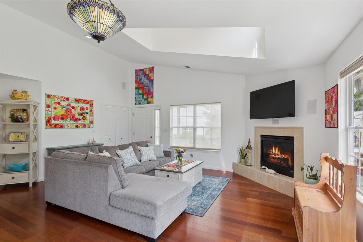 Fireplace, Interior, Living room, Wood Texture Flooring