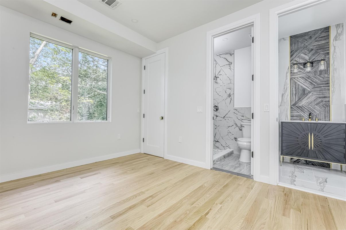 Bathroom, Interior, Marble, Marble Walls, Wood Texture Flooring