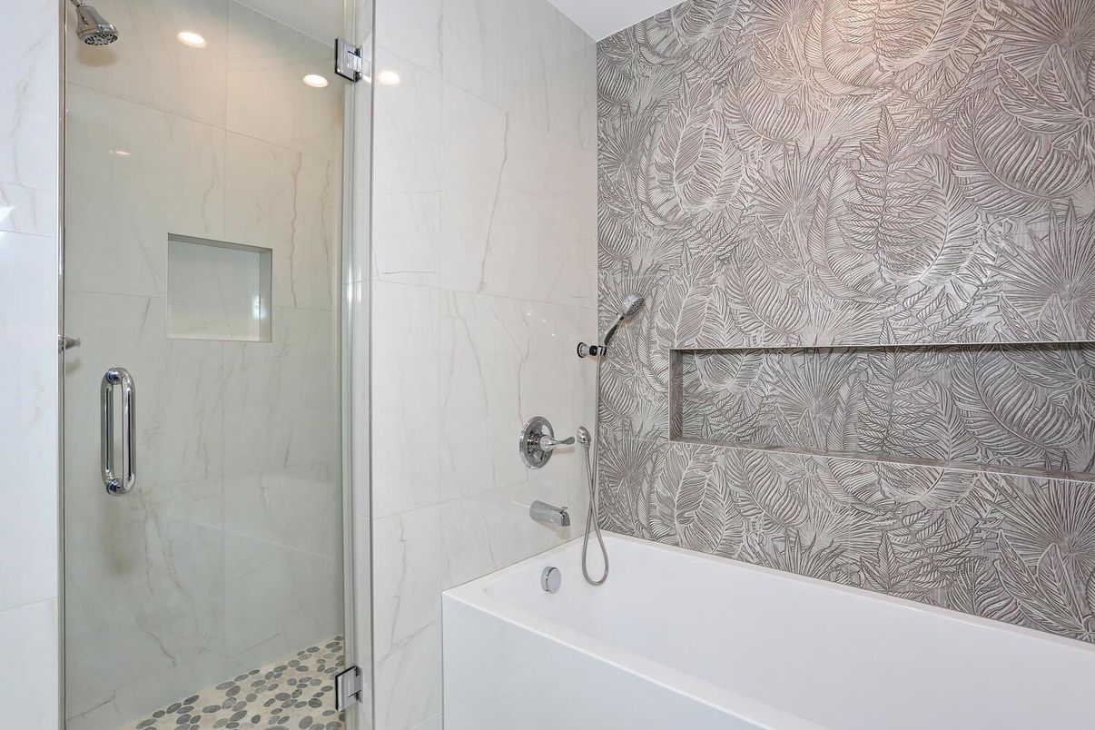 Bathroom, Glass Shower, Interior, Marble Walls