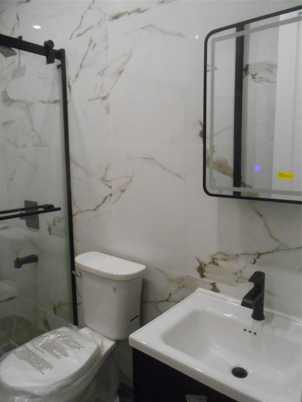Bathroom, Glass Shower, Interior, Marble Walls