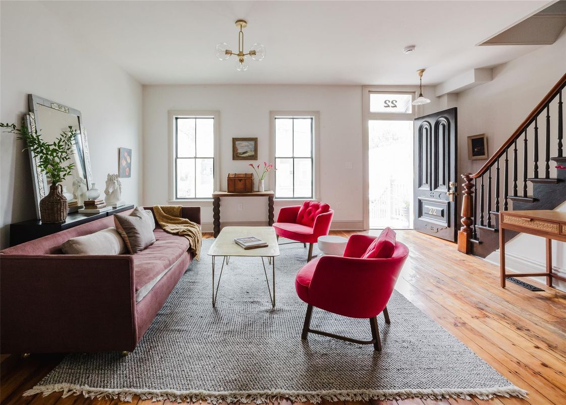 Interior, Living room, Pendant Lights, Wood Texture Flooring
