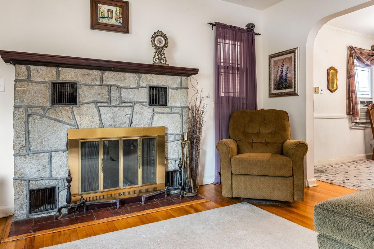 Fireplace, Interior, Stone Walls, Wood Texture Flooring