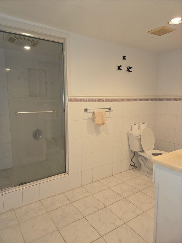 Bathroom, Glass Shower, Interior, Marble, Recessed Lighting