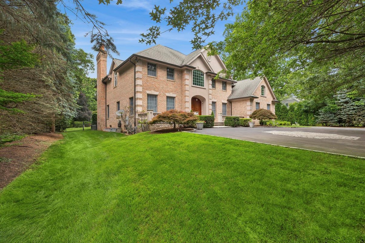 Attached, Backyard, Exterior, Facade, Brick Facade, Tudor Revival
