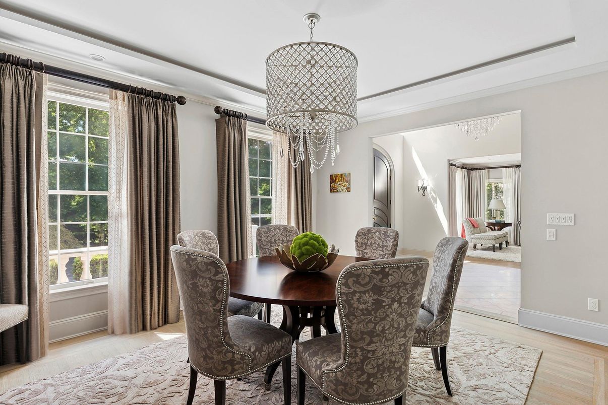 Chandelier, Dining room, Interior, Wood Texture Flooring