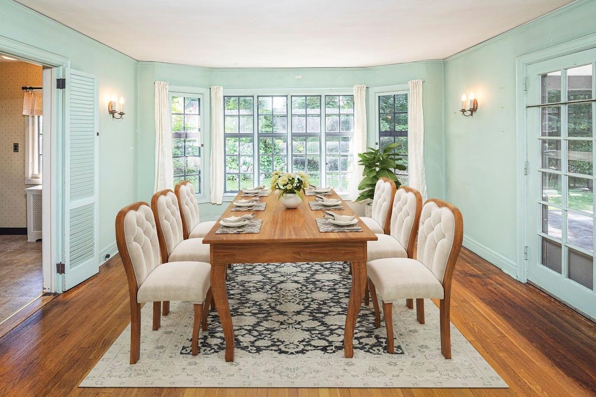 Dining room, Interior, Wood Texture Flooring