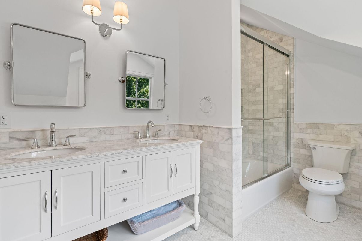 Bathroom, Dual Sink Vanities, Glass Shower, Interior
