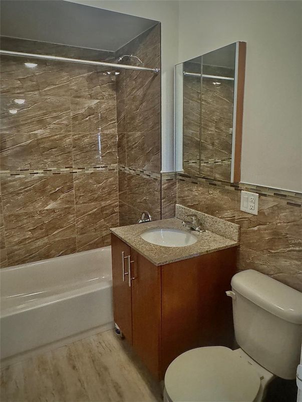 Bathroom, Glass Shower, Interior, Wood Texture Flooring