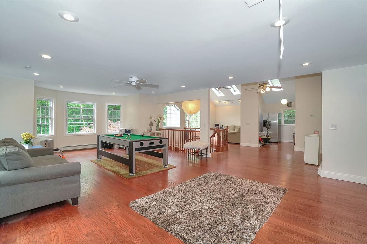 Game Room, Interior, Recessed Lighting, Wood Texture Flooring
