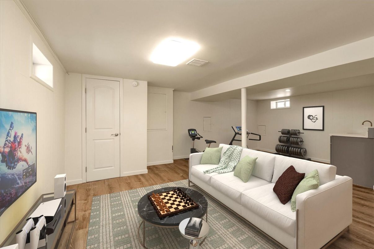 Fitness Equipment, Interior, Living room, Wood Texture Flooring