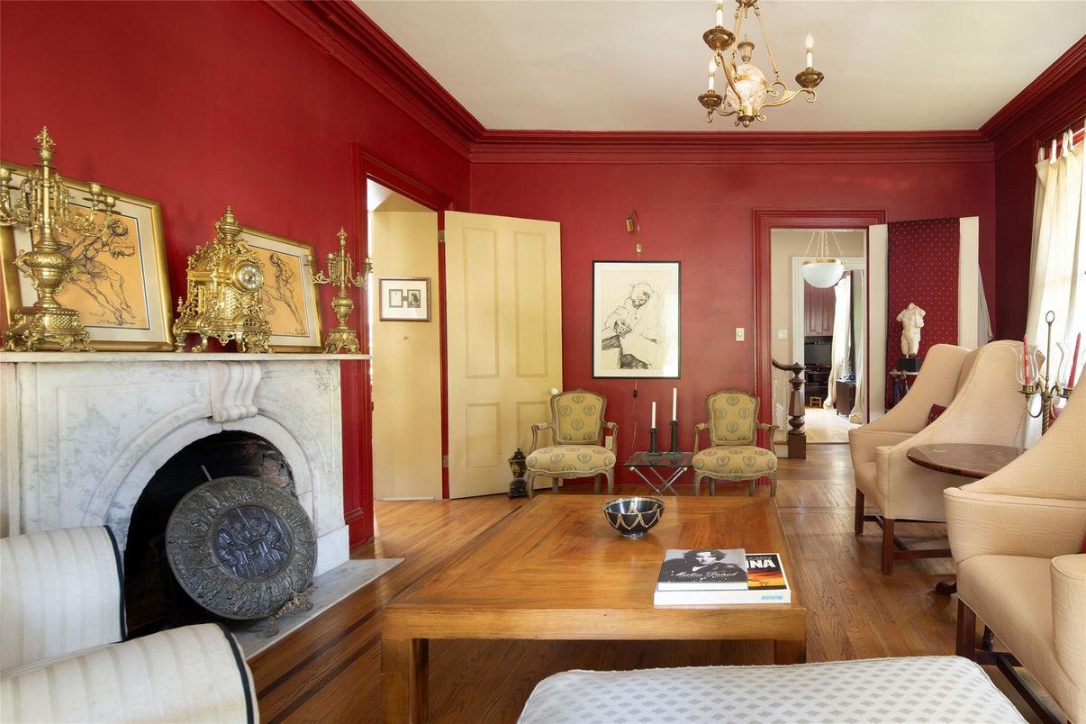 Chandelier, Fireplace, Interior, Living room, Wood Texture Flooring