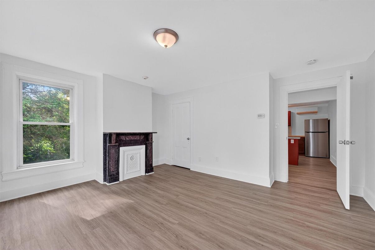 Empty room, Fireplace, Interior, Wood Texture Flooring