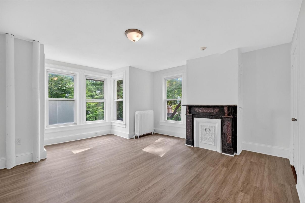 Empty room, Fireplace, Interior, Wood Texture Flooring