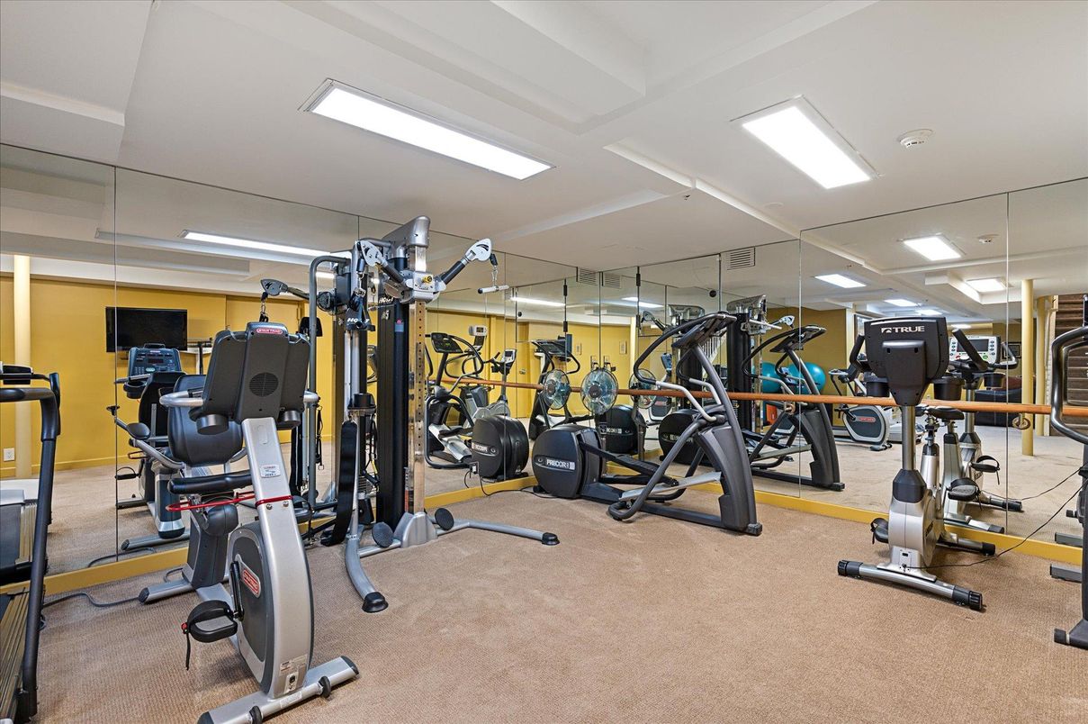 Fitness Equipment, Gym, Interior, Recessed Lighting