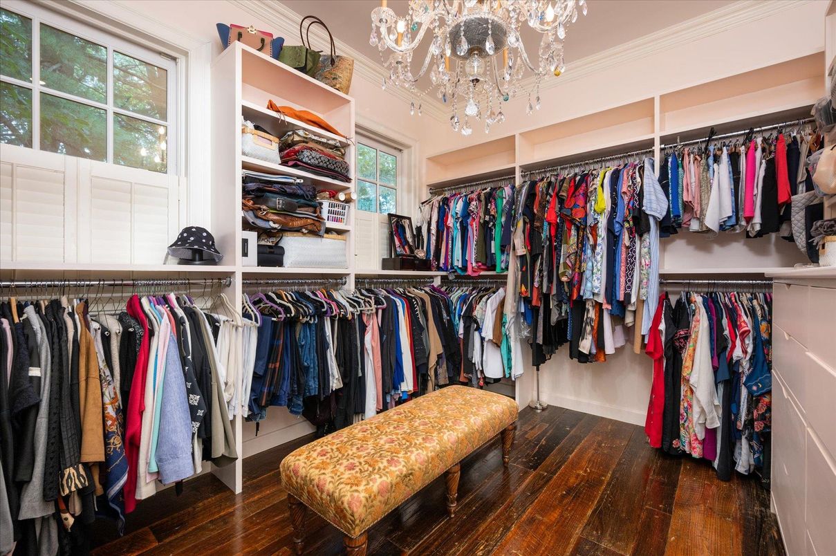 Chandelier, Interior, Walk-in Closets, Wood Texture Flooring