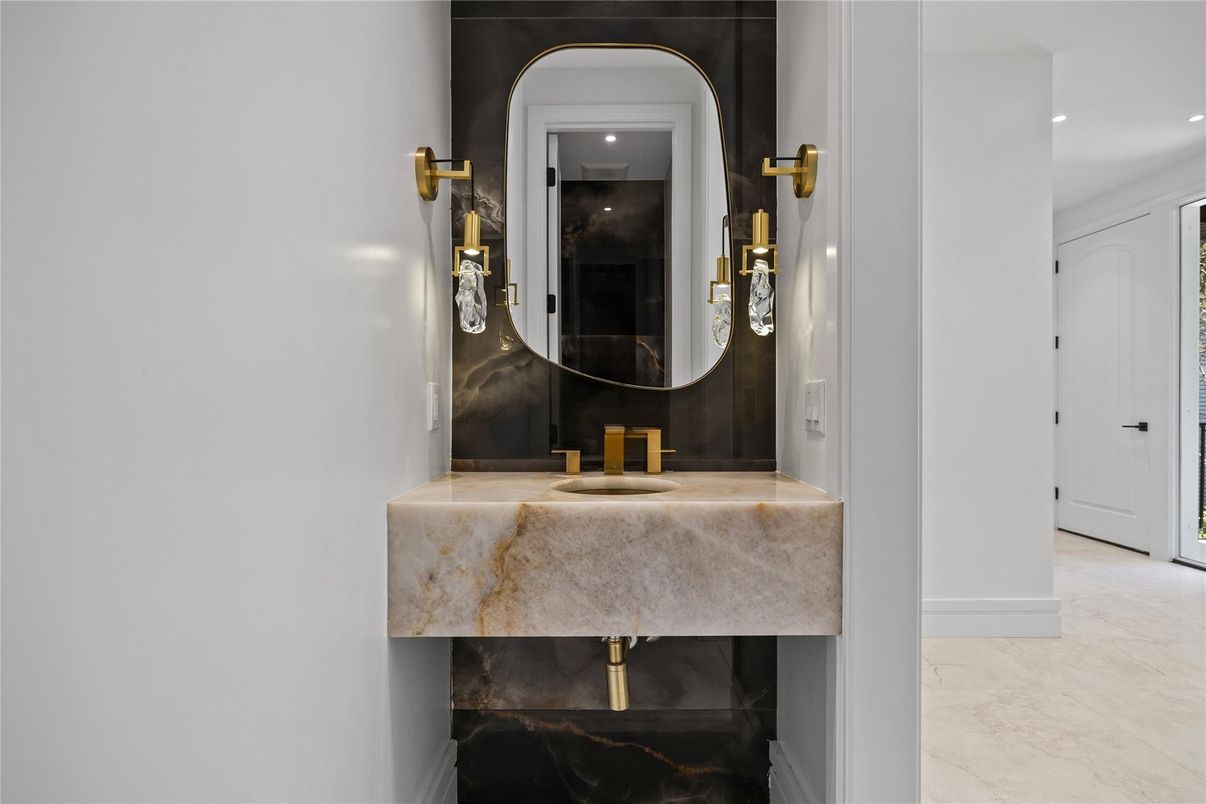 Bathroom, Interior, Marble, Recessed Lighting