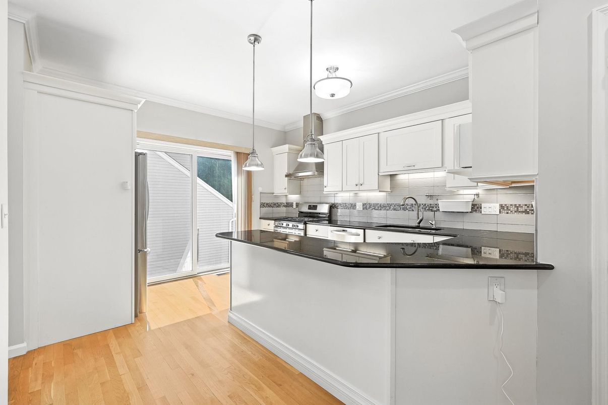 Interior, Kitchen, Pendant Lights, Stainless Steel Appliances, Wood Texture Flooring