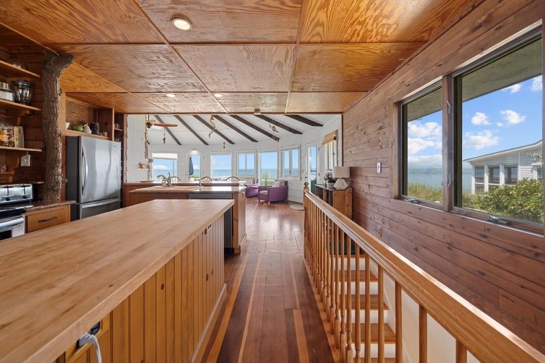 Interior, Kitchen, Stainless Steel Appliances, Water, Wooden Beams, Wooden Ceilings, Wood Texture Flooring, Wooden Walls