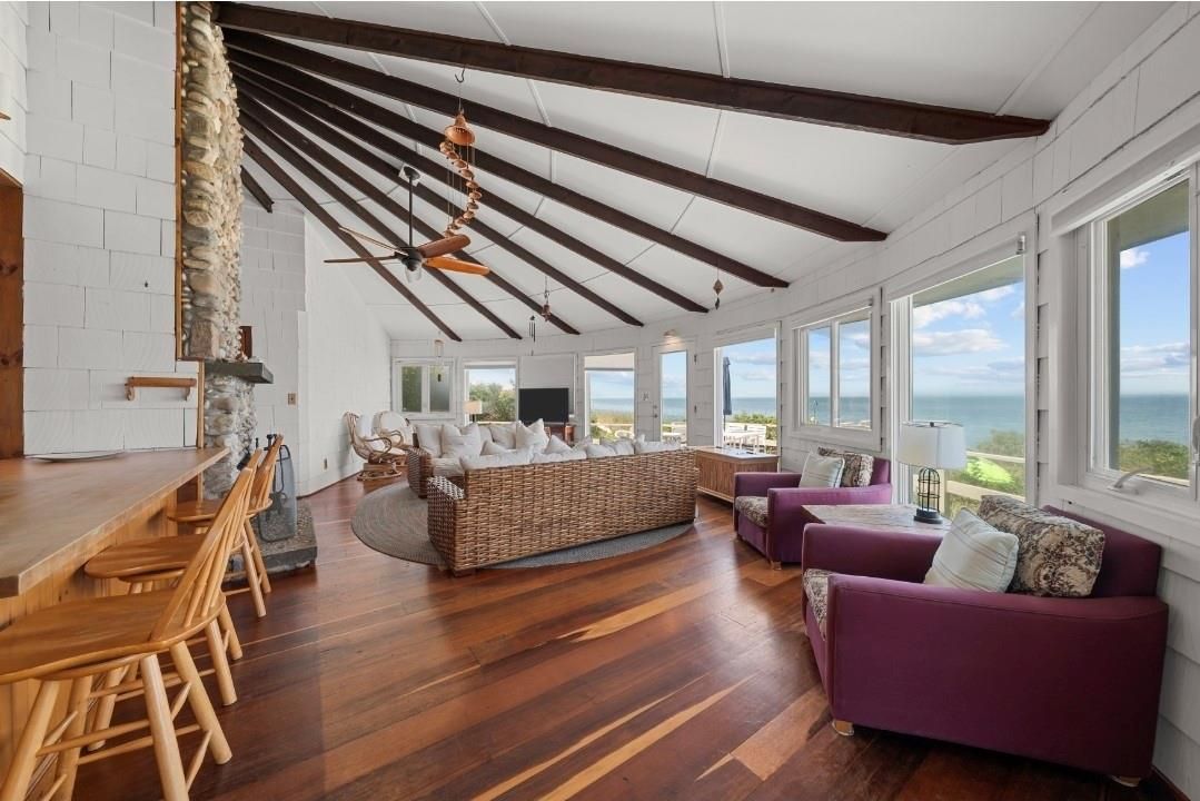Fireplace, Interior, Living room, Water, Wooden Beams, Wood Texture Flooring