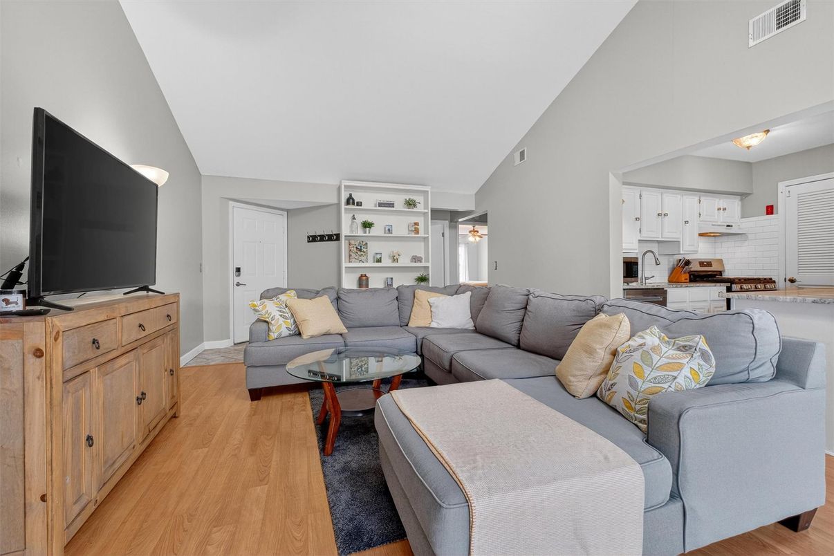 Interior, Kitchen, Living room, Wood Texture Flooring