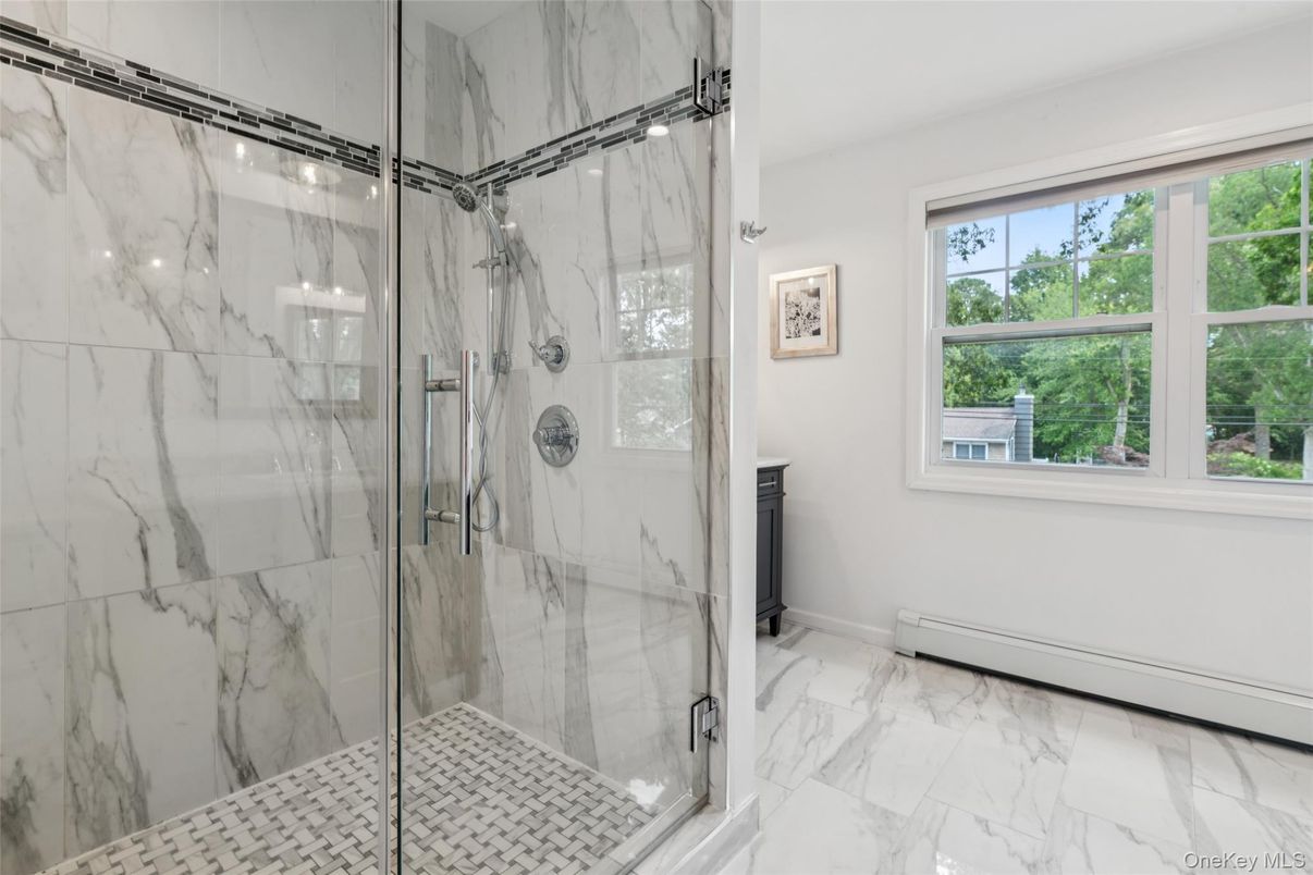 Bathroom, Glass Shower, Interior, Marble, Marble Walls