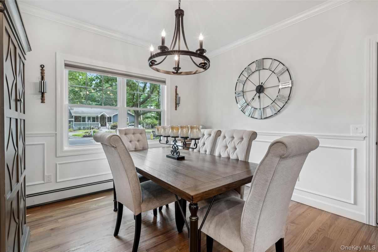 Chandelier, Dining room, Interior, Wood Texture Flooring